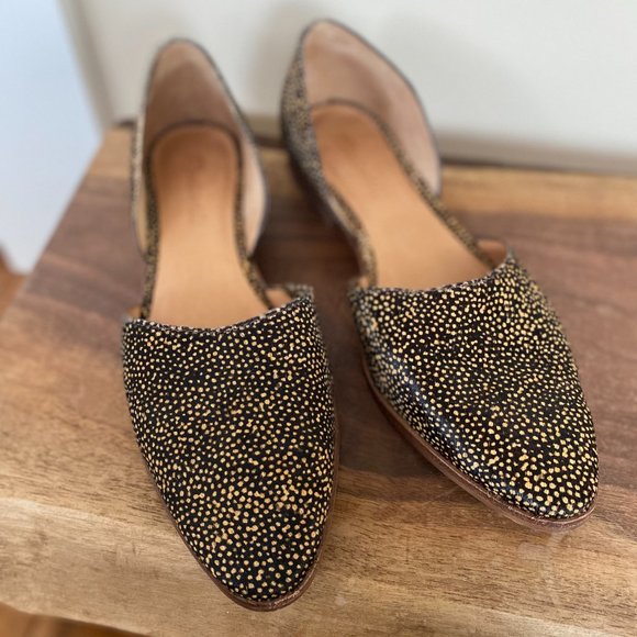 Madewell The Marisa d'Orsay Flat in Spotted Calf Hair Size 8 - Picture 2 of 11